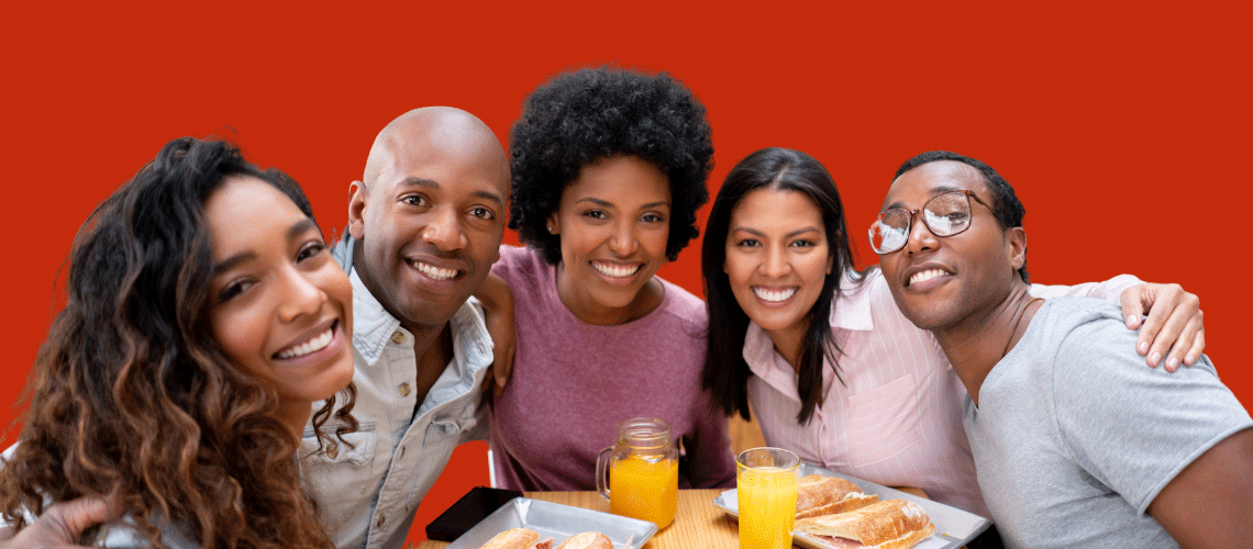 Group of African american people at gathering